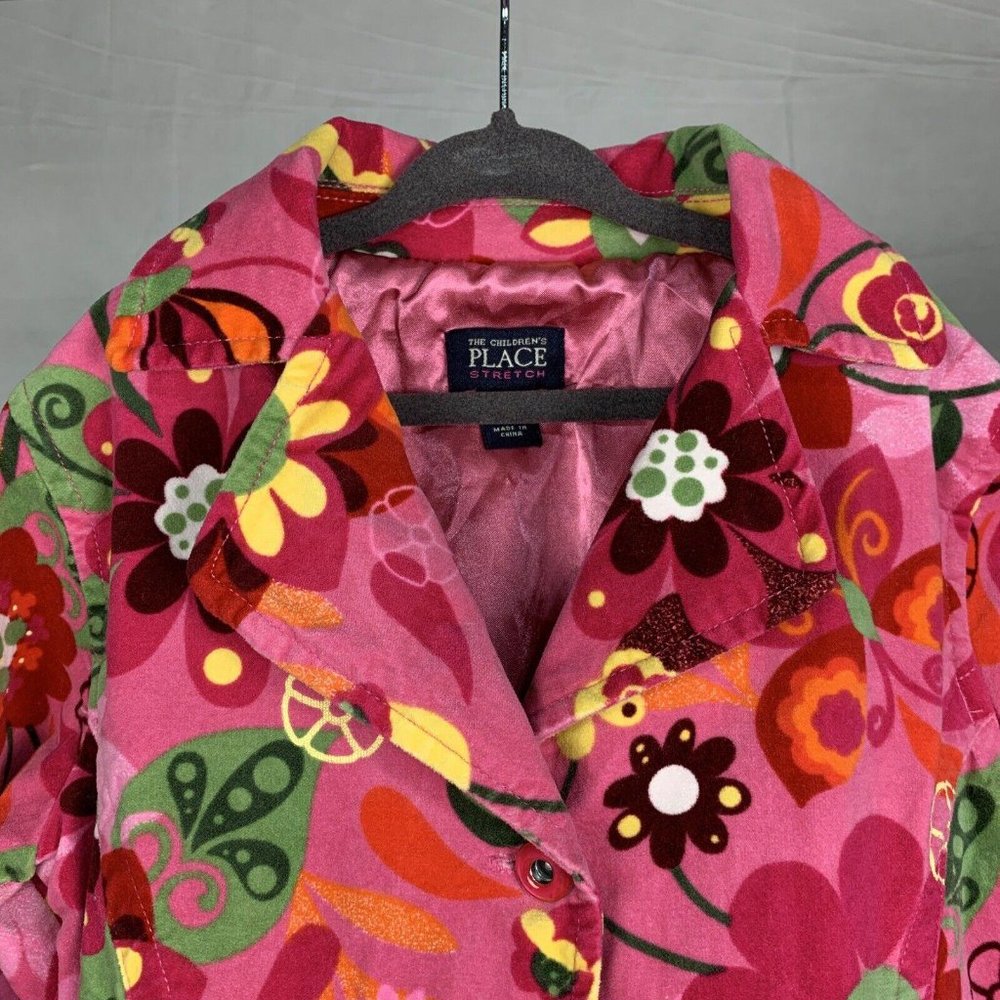 Childrens Place Pink  Floral Retro Jacket  -21 - Picture 9 of 10